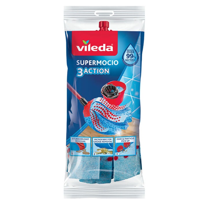 Vileda 3Action XL SuperMocio 3 Action, 27 x 27 x 6,5 cm, Blue